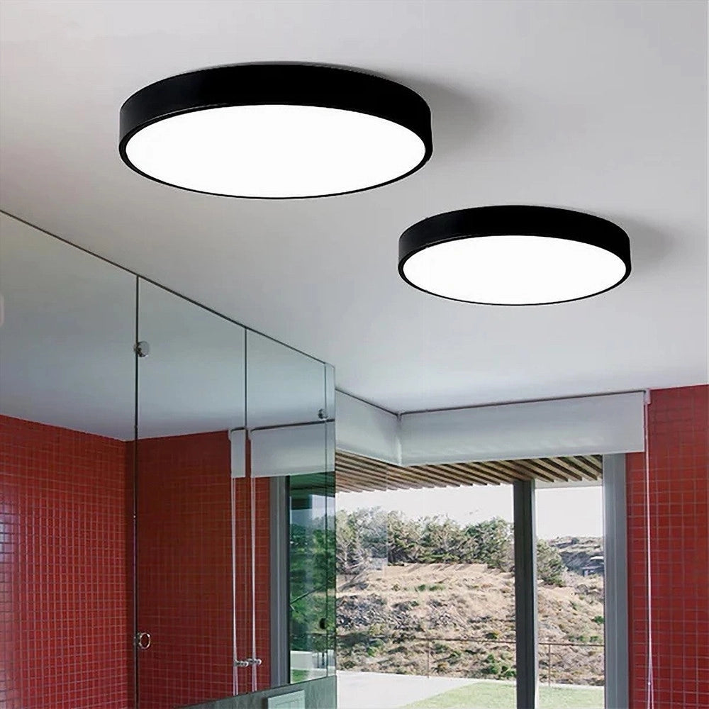 Trade Shop - Plafoniera Led 70w Rotonda Lampada Da Soffitto Nero Lampadario Luce Fredda 02591 -