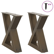 Gambe per Tavolino da CaffÃ¨ 2 pz in Acciaio Naturale 30x(30-31,3) cm Acciaio