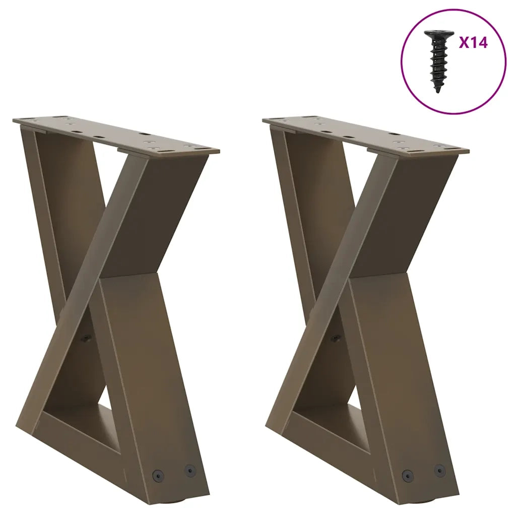 Gambe per Tavolino da CaffÃ¨ 2 pz in Acciaio Naturale 30x(30-31,3) cm Acciaio