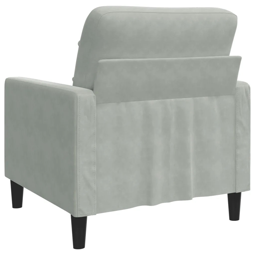 Poltrona Grigio Chiaro 60 cm Velluto 4007604