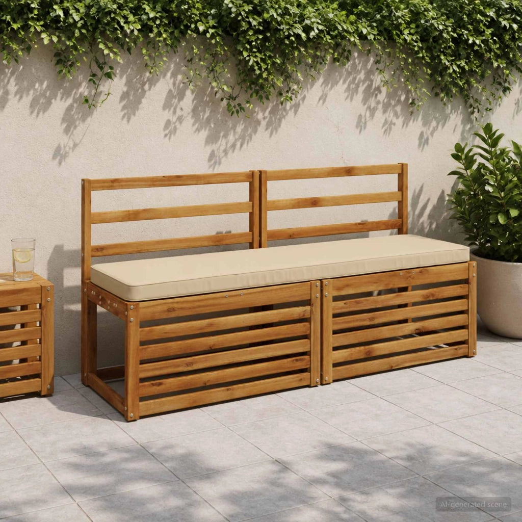 Cuscini per Panchina a 2 Pezzi VUGHT 2 pz 100% Poliestere Beige 951311