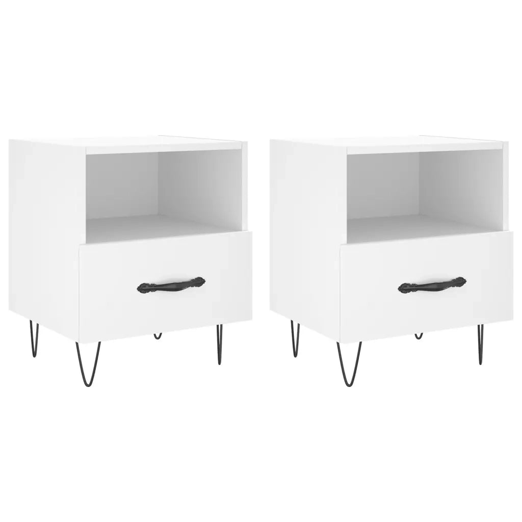 Comodini 2 pz Bianchi 40x35x47,5 cm in Legno Multistratocod mxl 103249