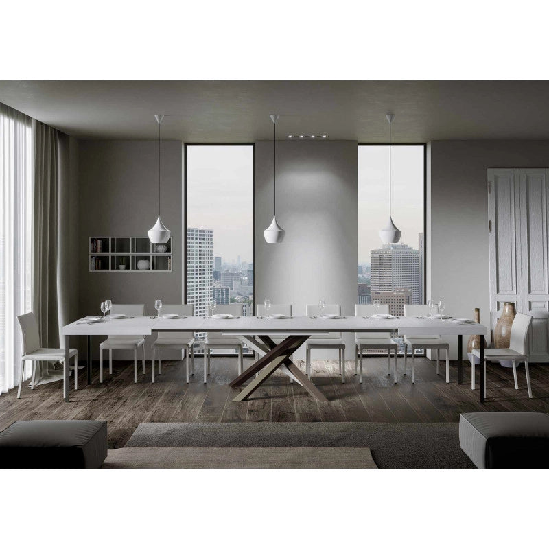 Tavolo allungabile 200/460x90 cm Volantis telaio Multicolore 4/C - Bianco Frassino