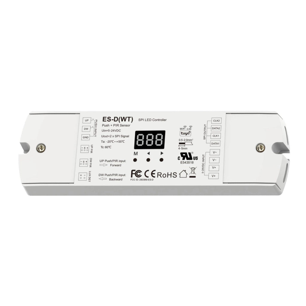 Controller Dimmer SPI Con Push Pulsante, Tuya WIFI, RF 2.4G, Sensore PIR, 5-24V 10A, 960 Pixel, Per Striscia Led Running