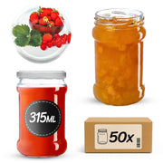 KADAX Seno barattolo di vetro 315ml 50pz 66mm+ coperchio "Fragole"