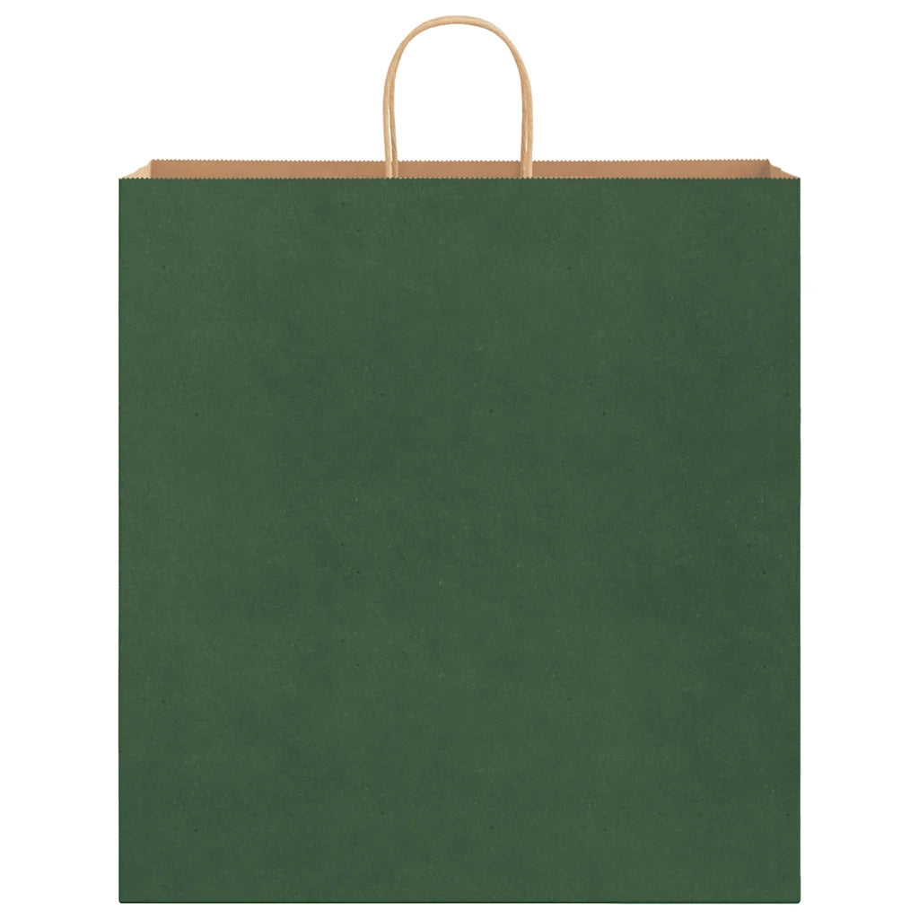 Sacchetti di Carta 250 pz con Manici Verdi 45x17x48 cm CFW2927361
