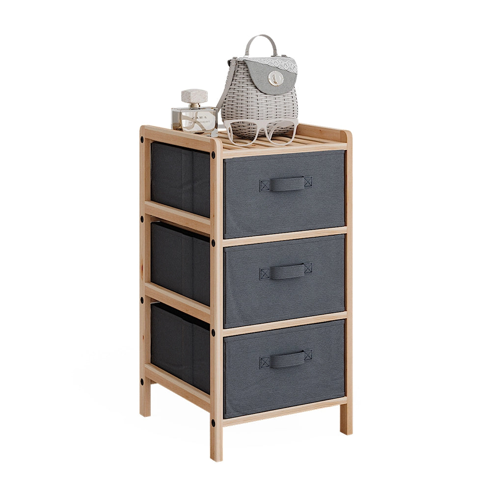 Vicco Mobile da bagno Grigio 34.5 x 67 cm con 3 cassetti in tessuto