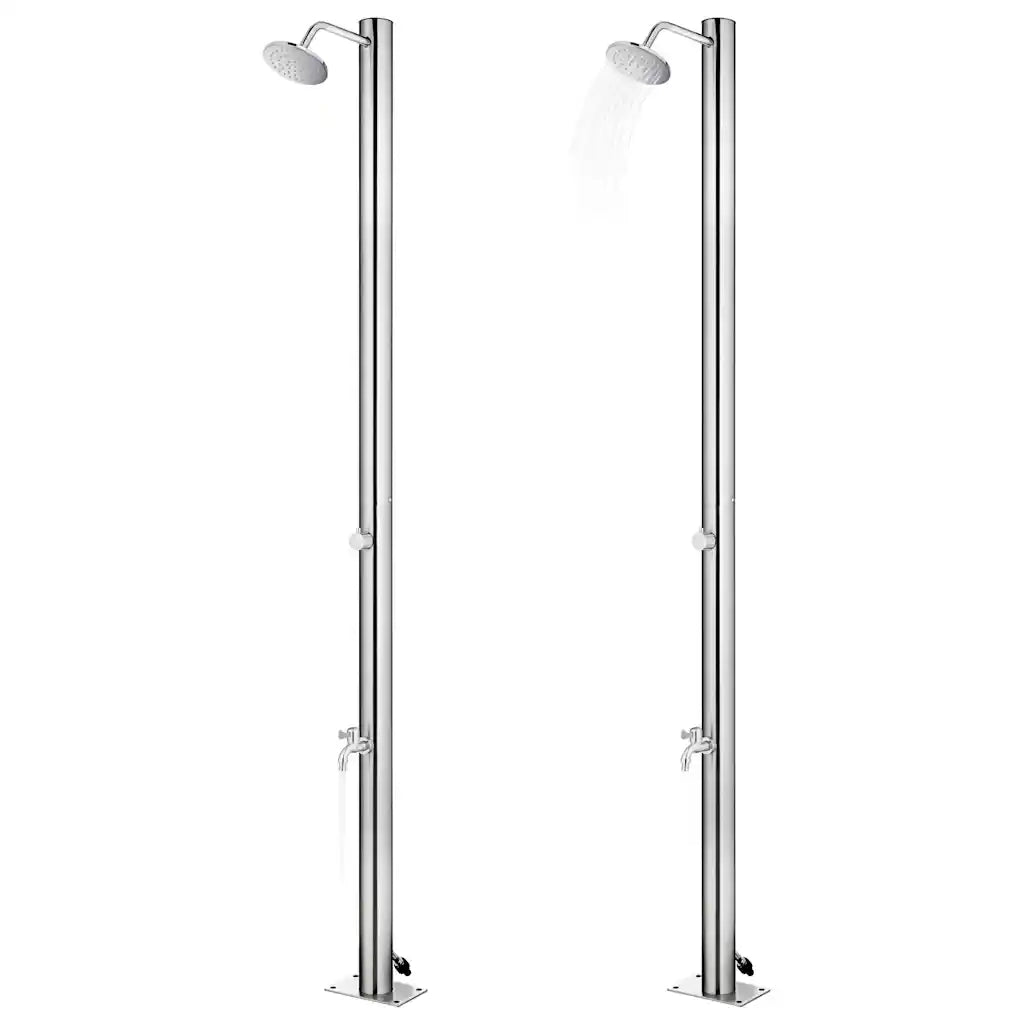 Doccia da Giardino con Base Marrone 220 cm in Acciaio Inox cod mxl 53757