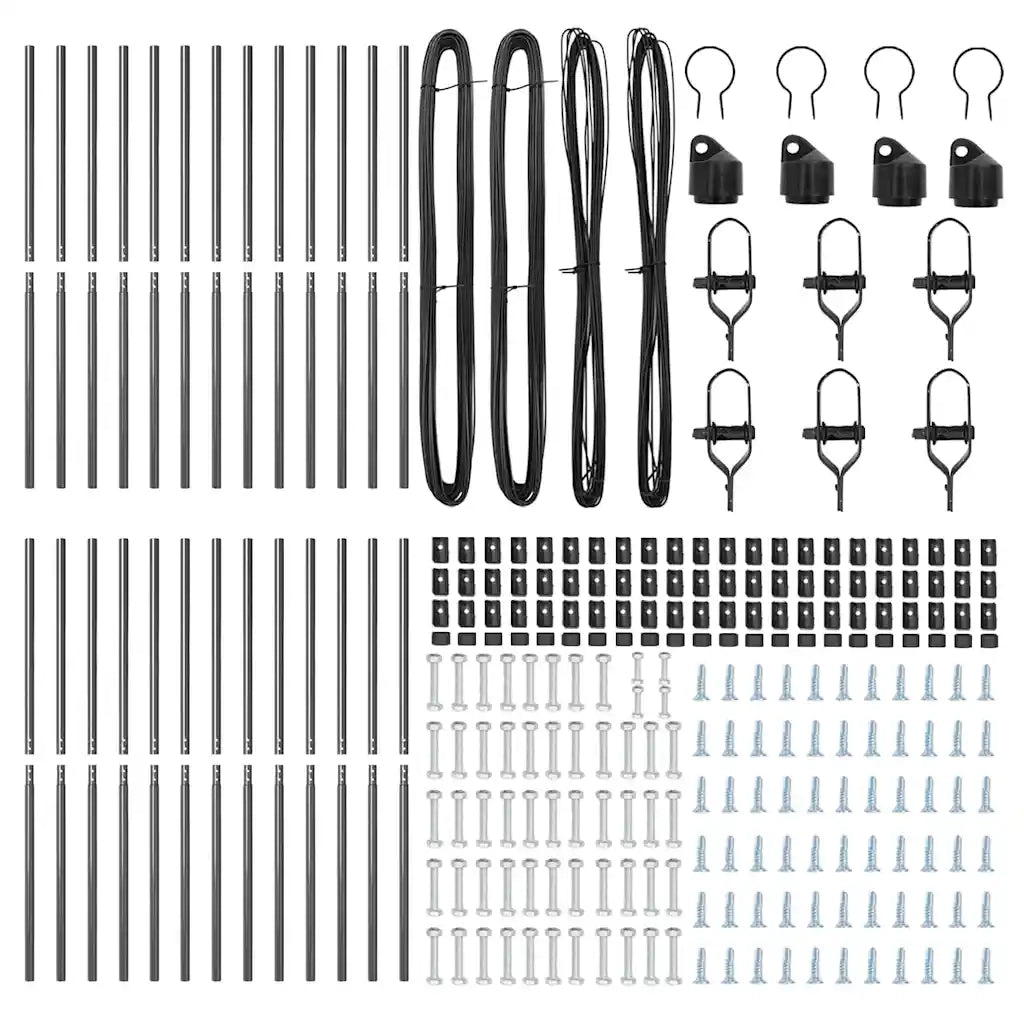 Palo della recinzione 26 pcs Grigio 3,2 x 3,2 x 210 cm