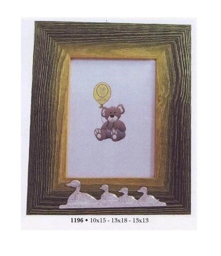Cornice Portafoto da appoggio in Legno e Papere in Argento 10 x 15 cm