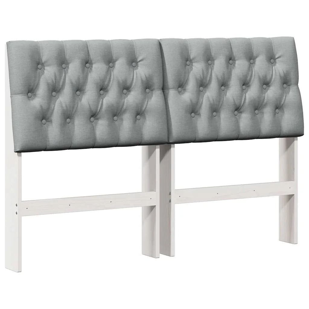 Testiera imbottita Grigio chiaro 135 cm Pino massello 879348