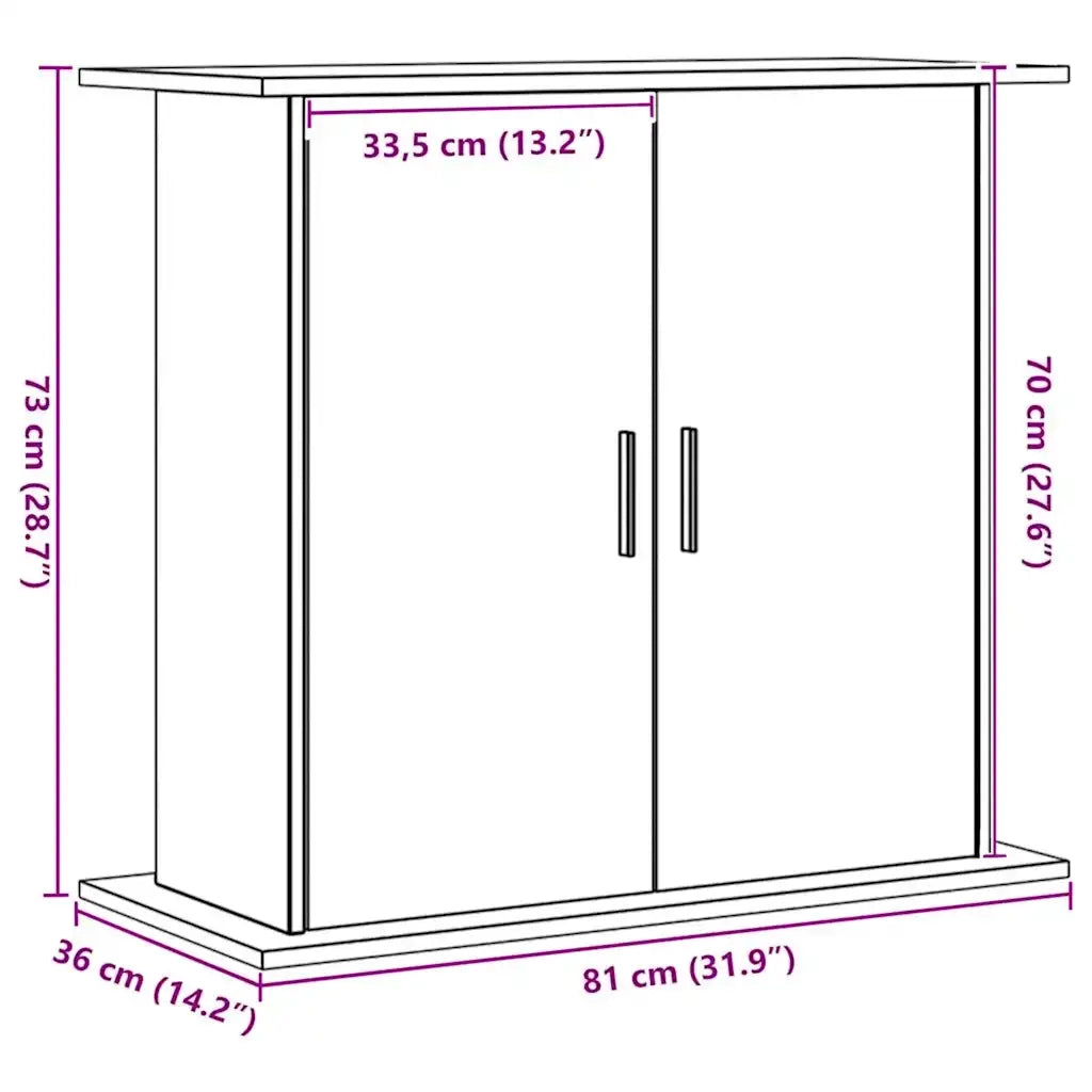 vidaXL Supporto Acquario 81x36x73 cm Multistrato Rovere Artigianale