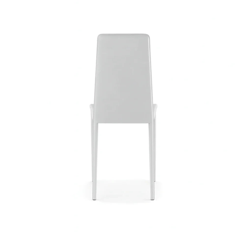 Set di 4 sedie da pranzo imbottite in similcuoio bianco Luma con struttura in metallo facili da pulire | Duzzle