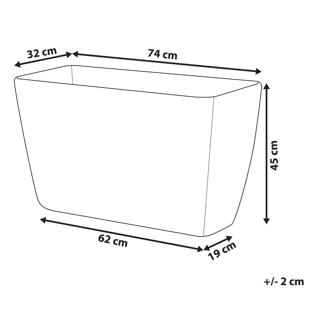 Vaso per fiori Fioriera in pietra grigia 74 x 32 x 45 cm Accessori per interni e interni moderni e minimalisti