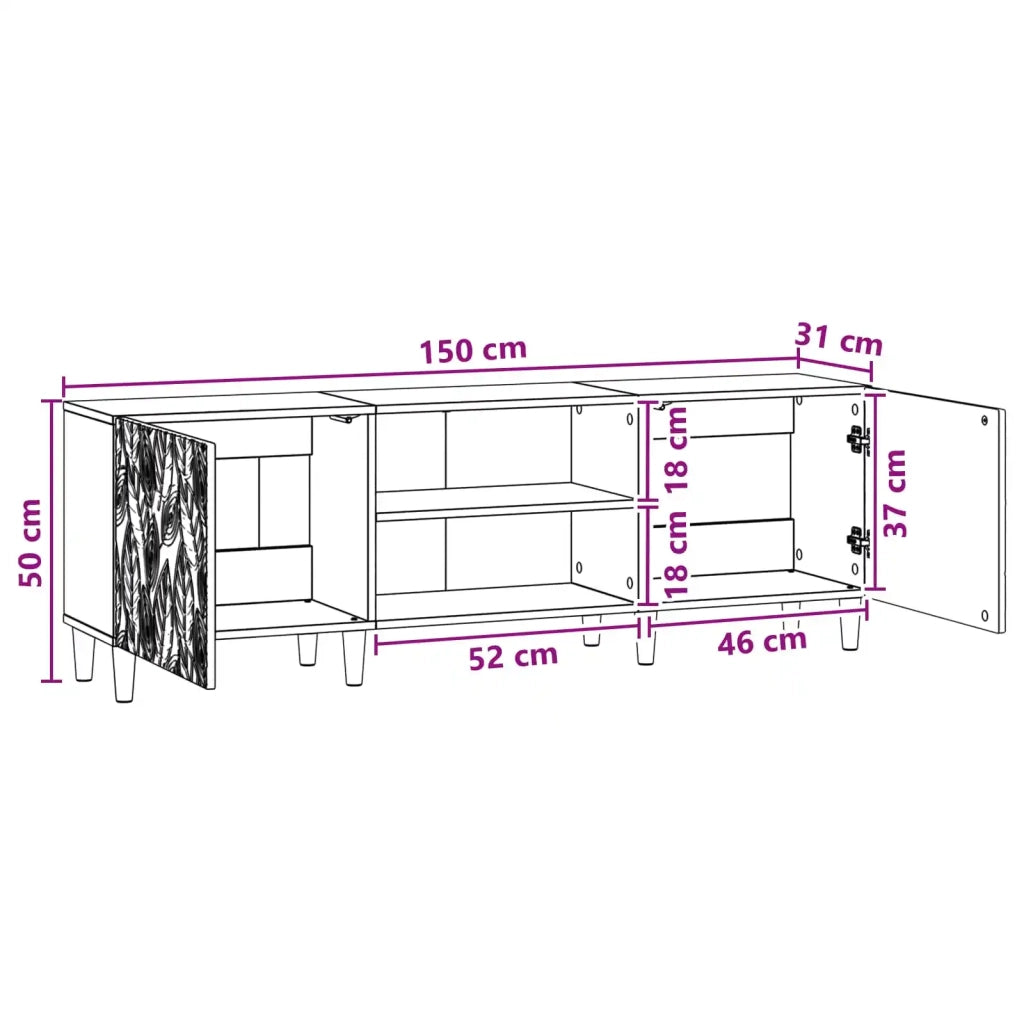 Mobile TV 150 x 31 x 50 cm Nero Legno ingegnerizzato 895146