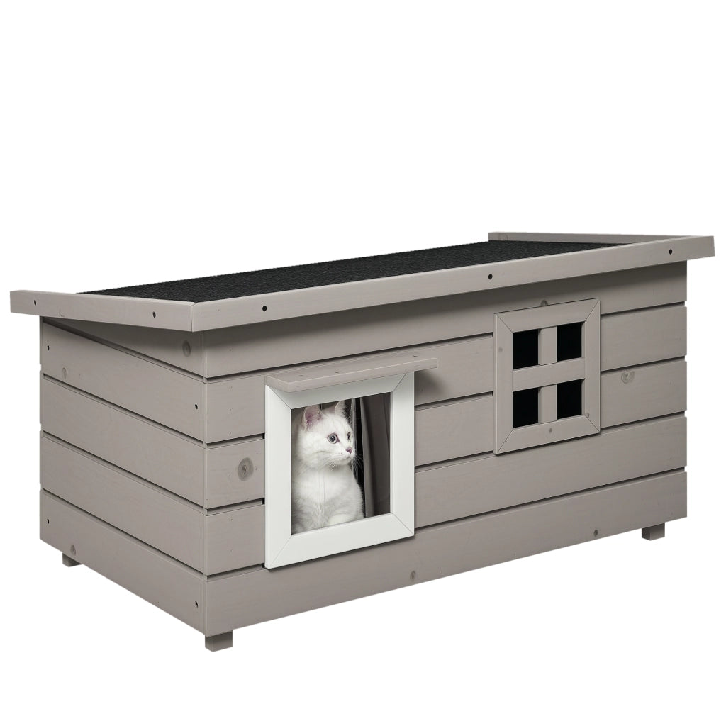 Casetta per Gatti Legno Antracite ¨C zephmum ¨C 87x52x44 cm