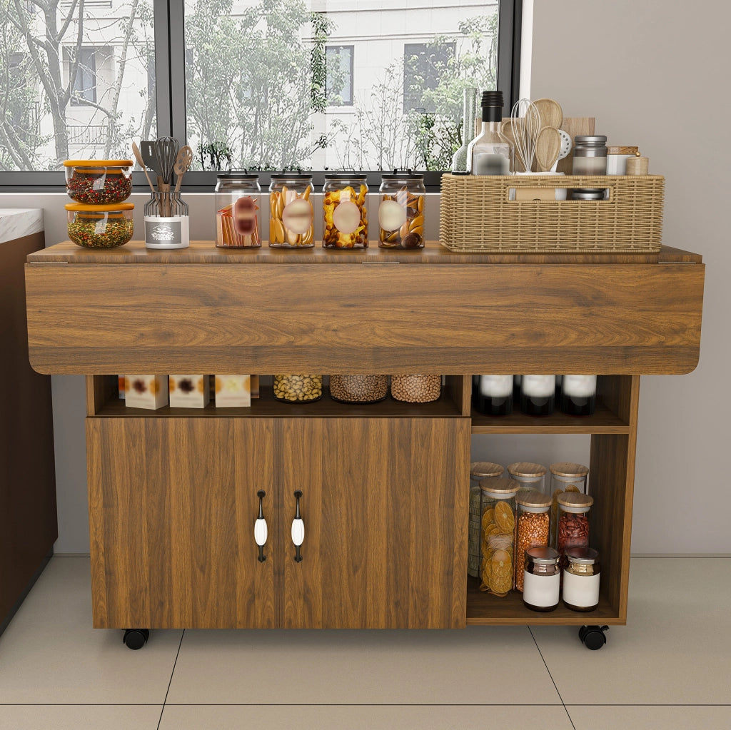 TAVOLO Pieghevole Mobile 3 in 1 110x70x80 cm MDF Color Noce