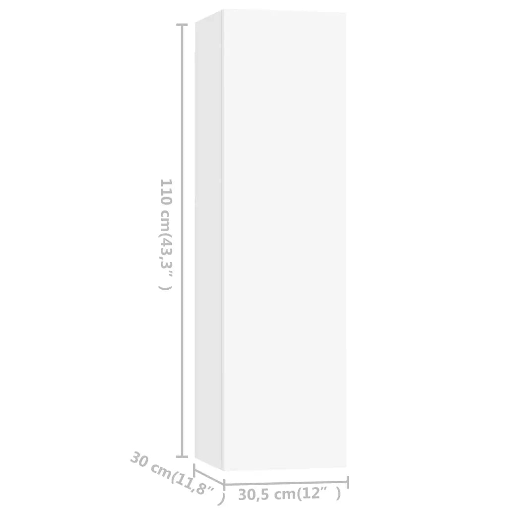 Set di Mobili Porta TV 4 pz Bianco in Legno Multistrato 3078733