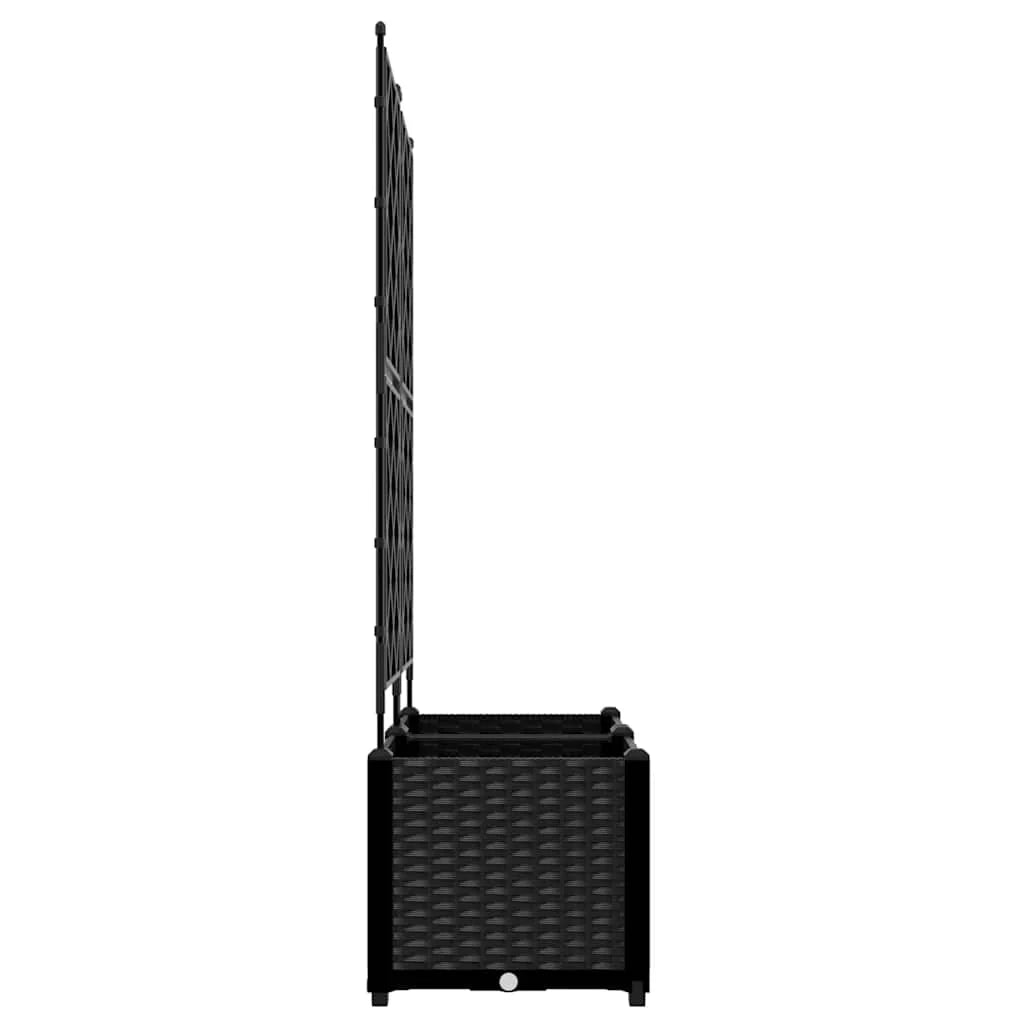 Set di 2 fioriere da giardino moderne da esterno 80 x 40 x 143 cm in acciaio nero 02_0058536