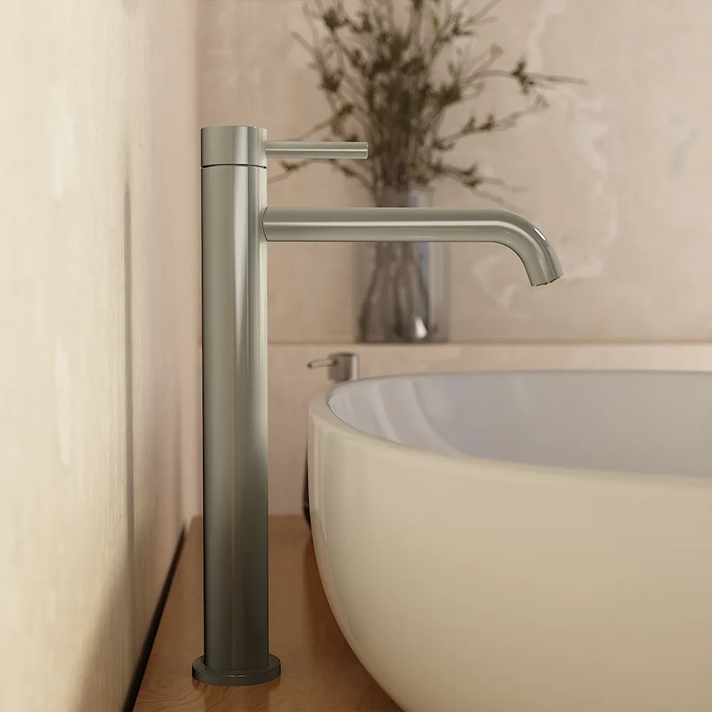 Set miscelatori: lavabo alto bidet senza scarico e incasso doccia monocomando nickel spazzolato | Bette
