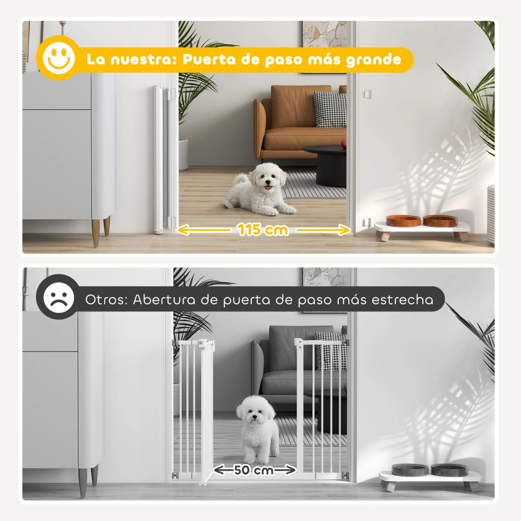 Cancelletto di Sicurezza per Animali Domestici ¨C Xylo ¨C Estensibile 5,5-115x82,5 cm Grigio Acciaio