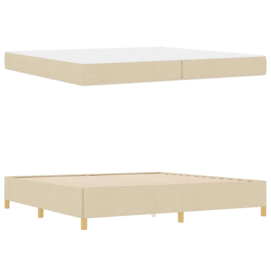 Struttura del letto con materasso Crema 200 x 200 cm Tessuto 3398967