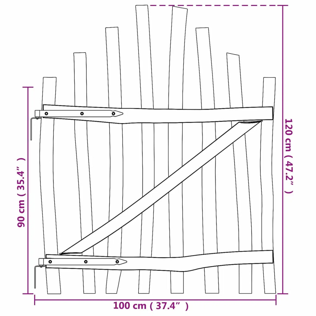 Cancello della recinzione arcuato 100 x 120 cm 42040685