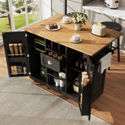 Carrello da Cucina con Piano di Lavoro, Buffet e Portavino ¨C MINIMAL ¨C Legno/Nero, con Ruote