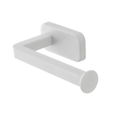 Porta rotolo wc a muro in acciaio inox bianco con doppio fissaggio
