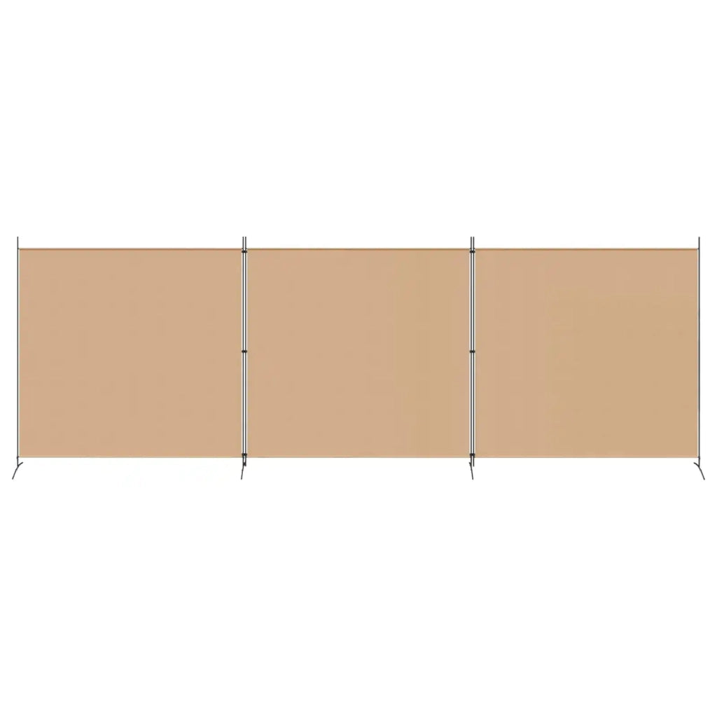 Paravento a 4 Pannelli Beige 525 x 180 cm Tessuto 42039232