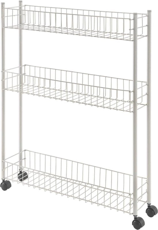 Carrello Multifunzione 3 Livelli Metallo Bianco 16 x 60 x 72 cm - Robusto e Pratico