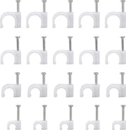 Organizzatore cavi a clip - 600 pezzi - 4 mm/6 mm/8 mm/10 mm - clip a vite metallica - bianco - cavo TV cavo alimentazione cavo LED cavo dati USB
