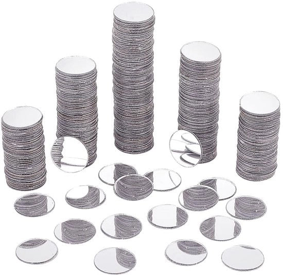 Set di specchi decorativi in mozaico a forma rotonda - 300 pezzi - Spiegelli decorativi per progetti di artigianato - Spiegelli in acrilico autoadesivi - Mini specchi in mozaico