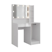 Vicco Tavolo da toeletta Bianco/bianco lucido 89.8 cm 4 parti