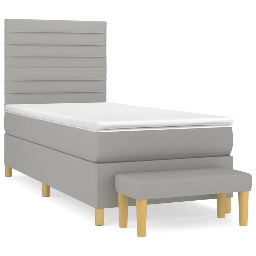 Giroletto a Molle con Materasso Grigio Chiaro 90x200 cm Tessuto cod mxl 64461