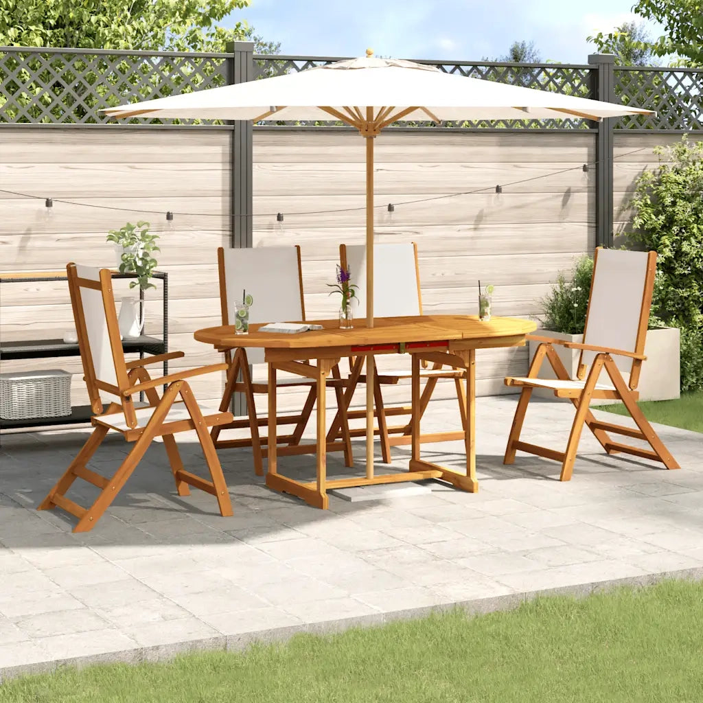 Set Pranzo da Giardino 5pz Legno Massello di Acacia e Textilene 3279294
