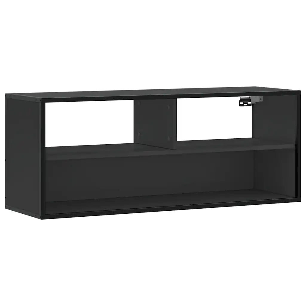 Mobile Porta TV-Mobile per TV-Credenza TV Nero 100x31x39,5 cm in Truciolato e Metallo 438266