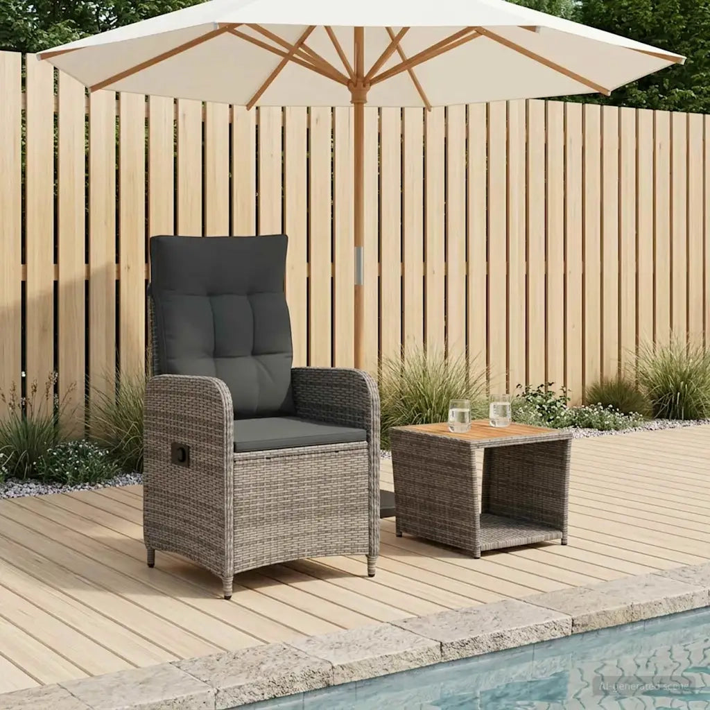 Set Lounge da Giardino 2 pz Grigio chiaro e grigio scuro 3422358