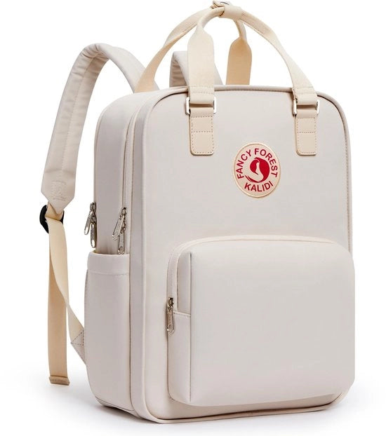 Borsa da Spalla per Bambini Ragazze Ragazzi e Ragazzi con Tasca per Laptop per Notebook da 15 Pollici (U-Beige)