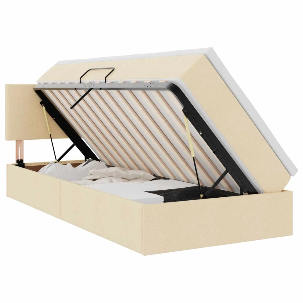 Letto con contenitore e materasso Crema 90 x 190 cm 3370417