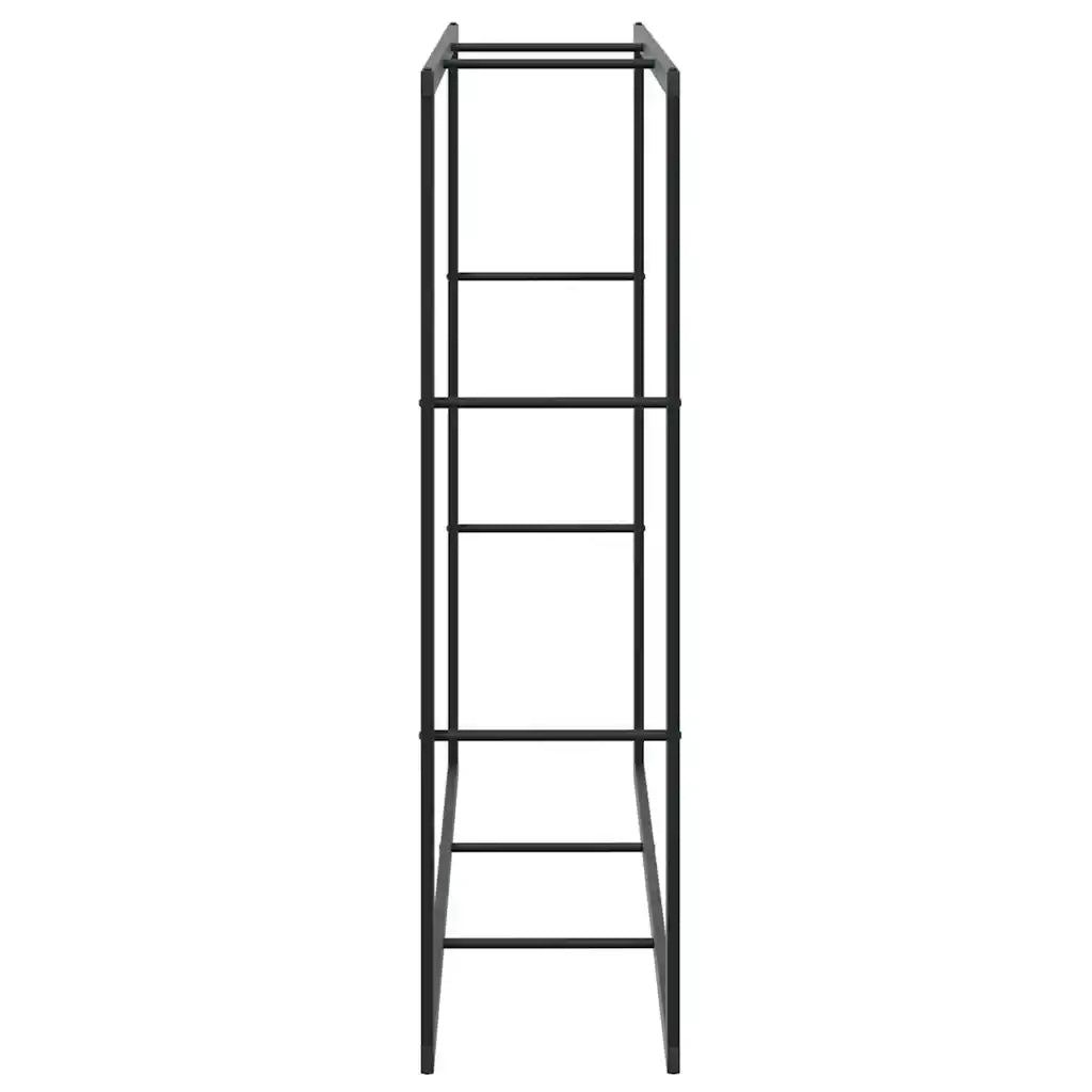 Rastrelliera per Legna da Ardere Nera 110x30x116 cm in Acciaio 4018467