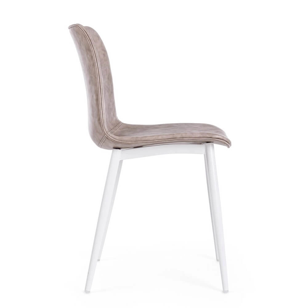 Set di 2 Sedie da Pranzo in Similpelle con Gambe in Acciaio - NATALIA