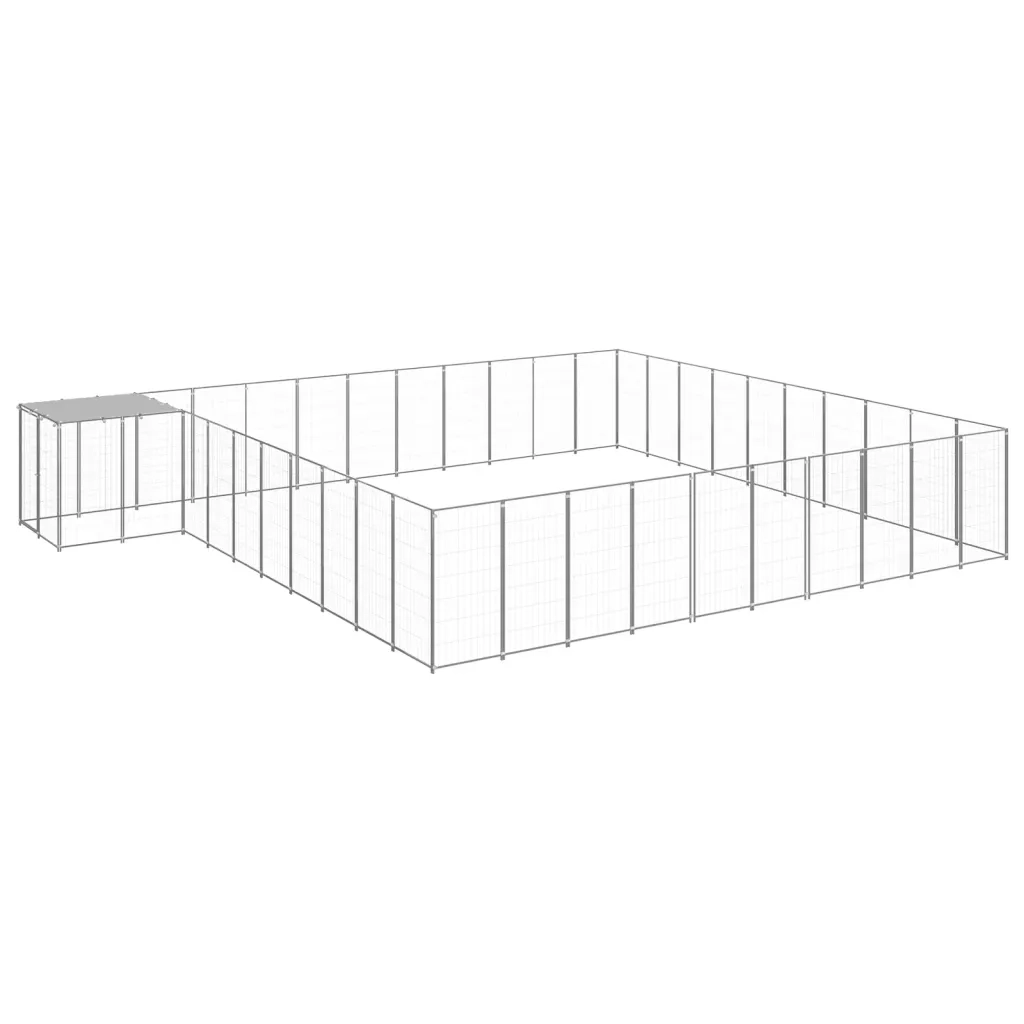 Gabbia per Cani Argento 31,46 mÂ² in Acciaio