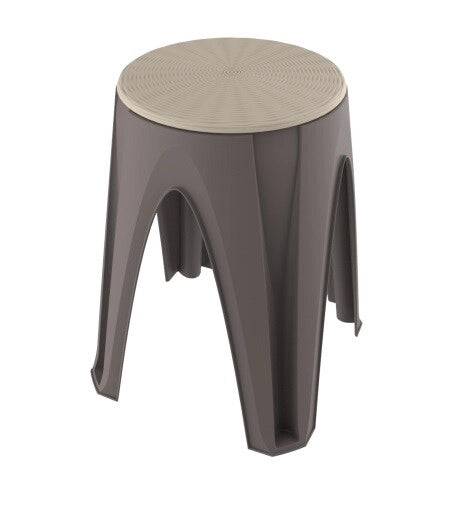 Sgabello in plastica multiuso girotondo tortora bama