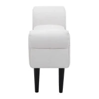 Panca Fondo Letto Imbottita con Braccioli Arrotolati e 4 Piedini, 102x35x51 cm, Grigia