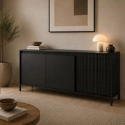 Madia Hatomo, Credenza 3 Cassetti, 154x40x81h cm Beige