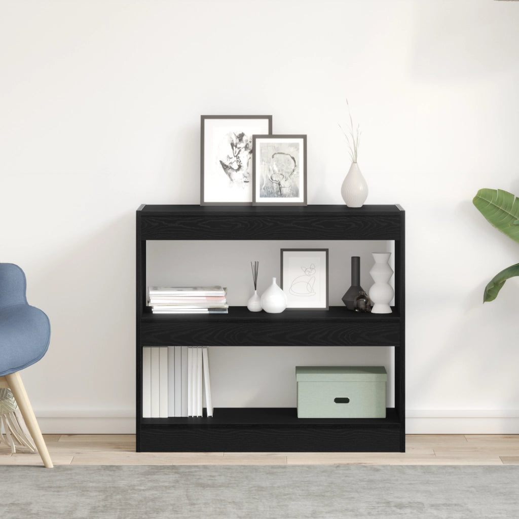 Armadio per libri in rovere nero  - 80x30x72 cm