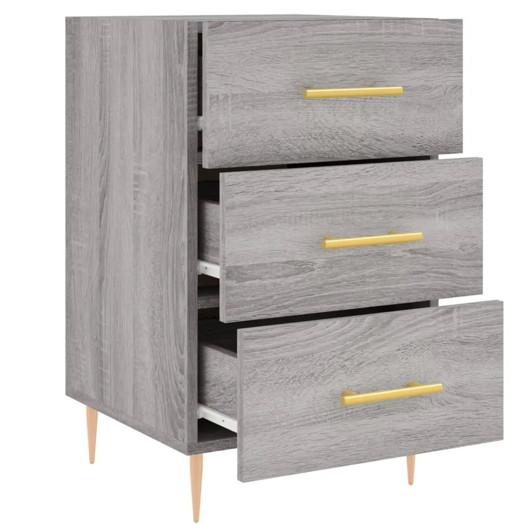 Comodino | Armadio da Notte | Mobiletto da notte Grigio Sonoma 40x40x66 cm in Legno Multistrato