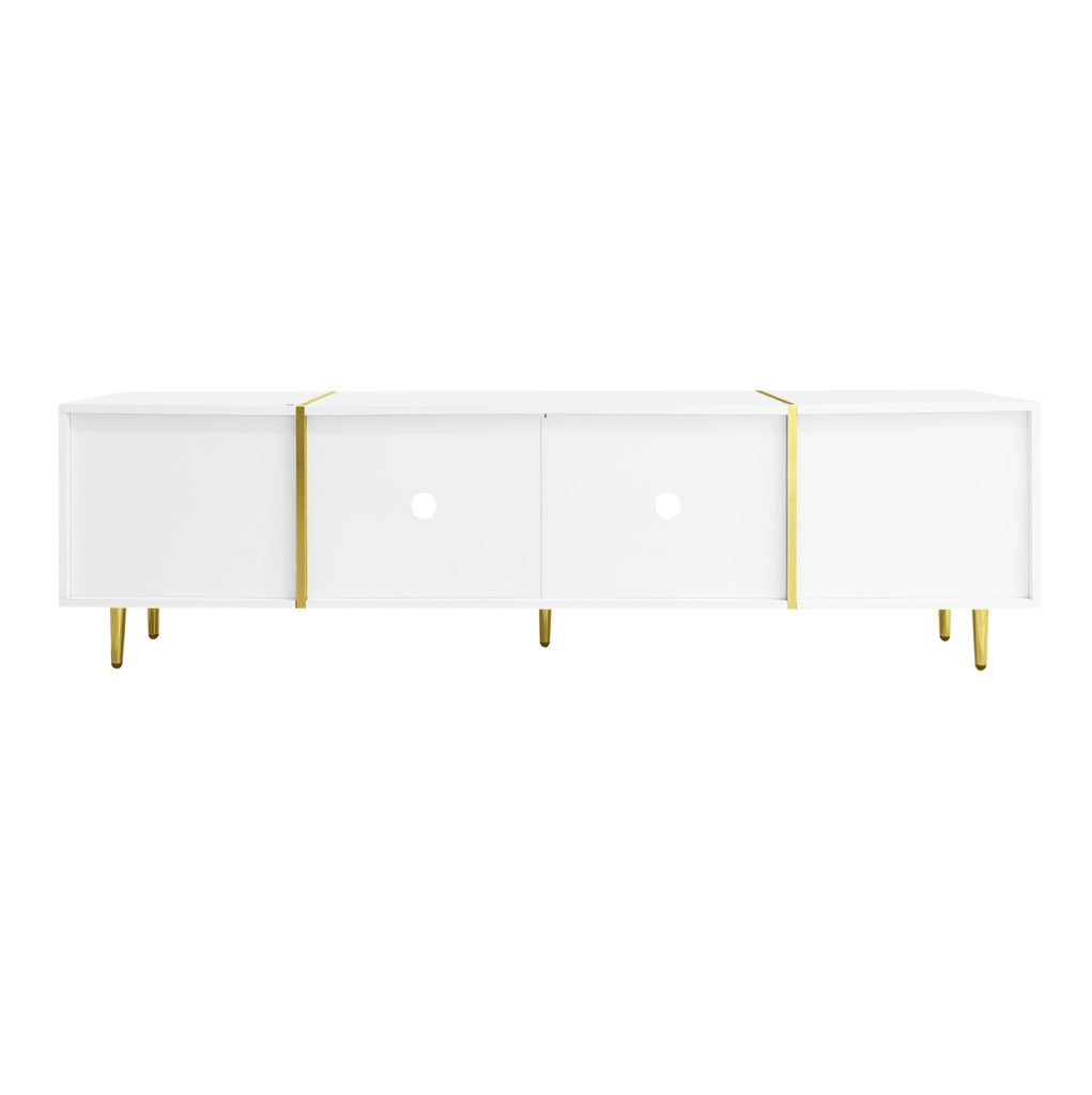 Mobile TV bianco lucido con 4 ante; MDF; 170 x 35 x 46 cm
