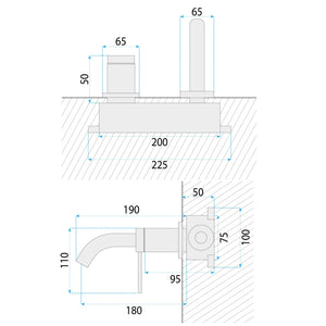 Rubinetto Da Parete Rea Clif Brush Gold